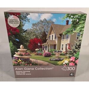 300 Large Piece Puzzle Alan Giana Summer Morning Victorian-style House Fountain